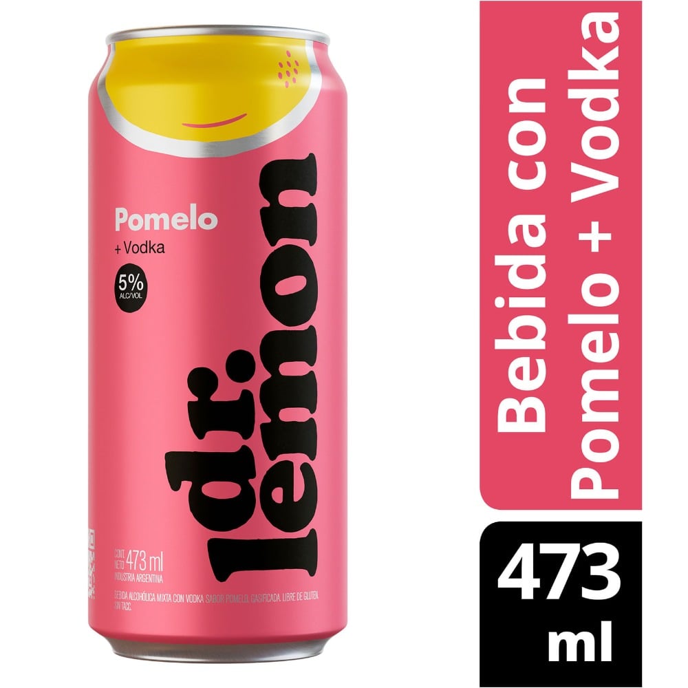 Aperitivo con alcohol pomelo vodka Dr Lemon lata 473 cc.