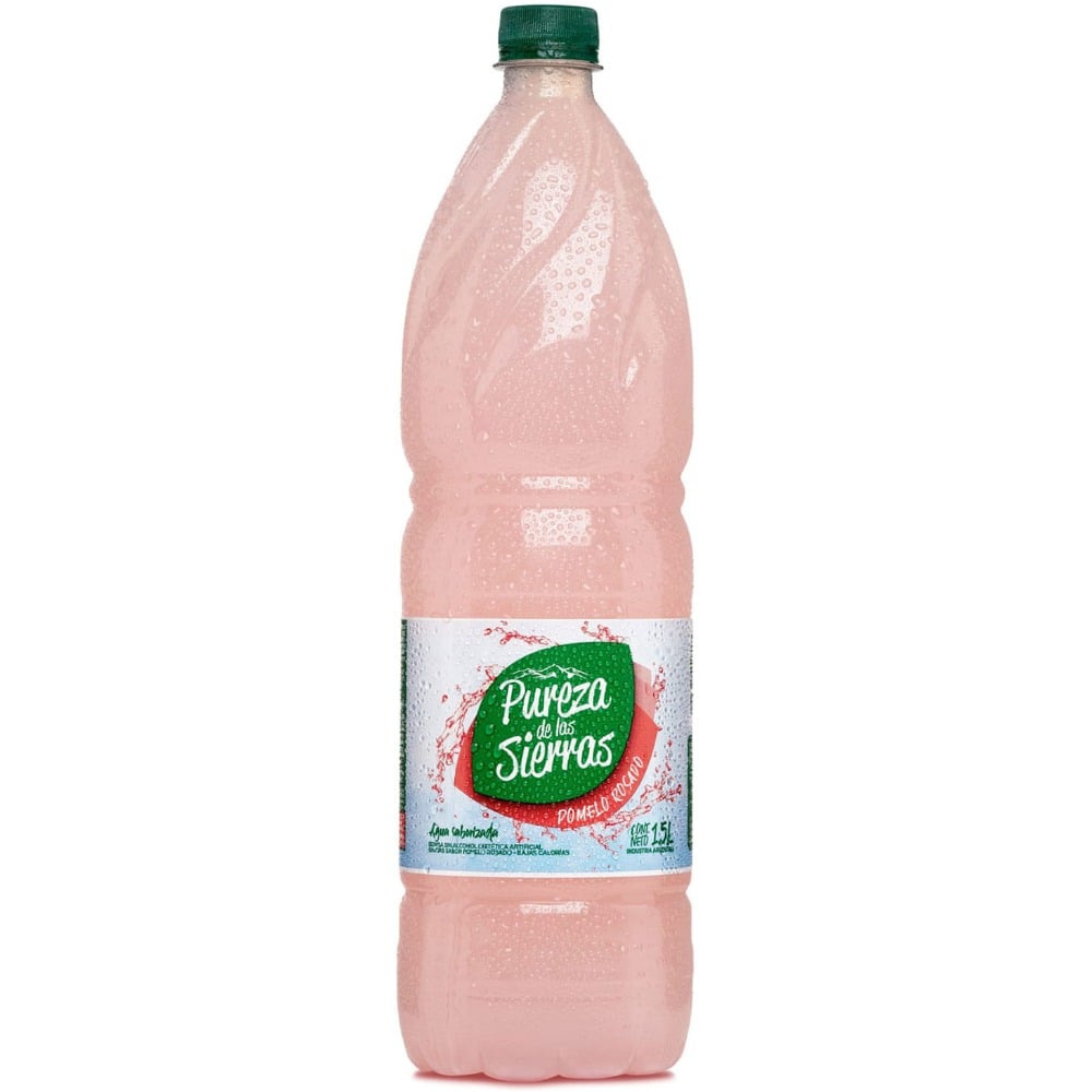 Agua saborizada sin gas Pureza de las Sierras de pomelo rosado 1.5 lts.
