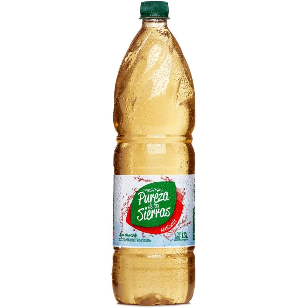 Agua saborizada sin gas Pureza de las Sierras de manzana 1.5 lts.