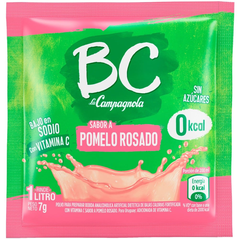 Jugo en polvo BC La Campagnola pomelo rosado 7 g.