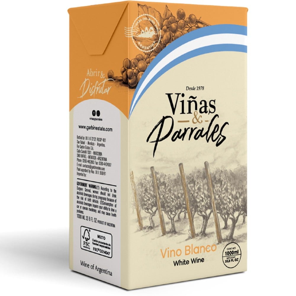 Vino blanco Viñas y Parrales tetra 1 lt