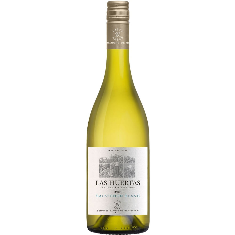Vino blanco Sauvignon Blanc Las Huertas en botella 750 ml