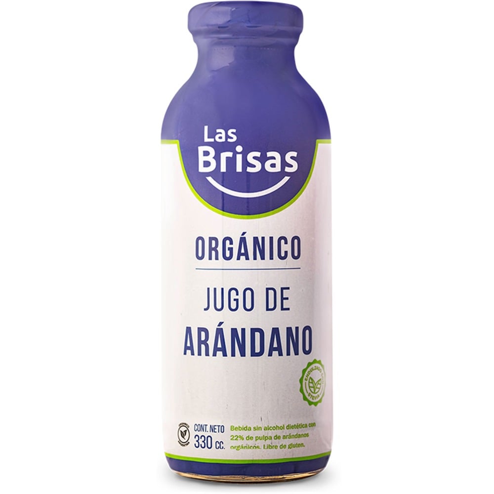 Jugo orgánico de arándano s azúcar Las Brisas bot 330 cc