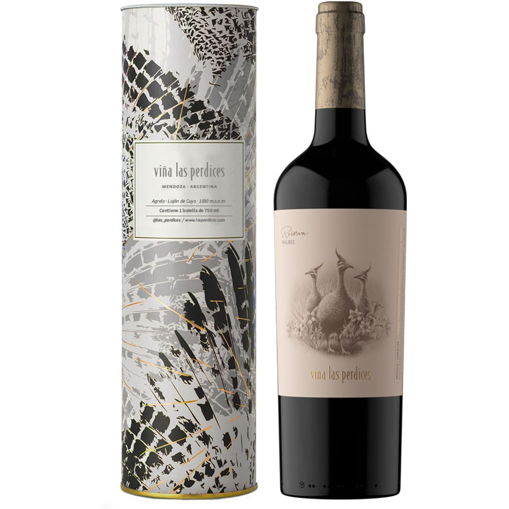 Vino tinto Malbec Reserva Las Perdices en lata 750 ml