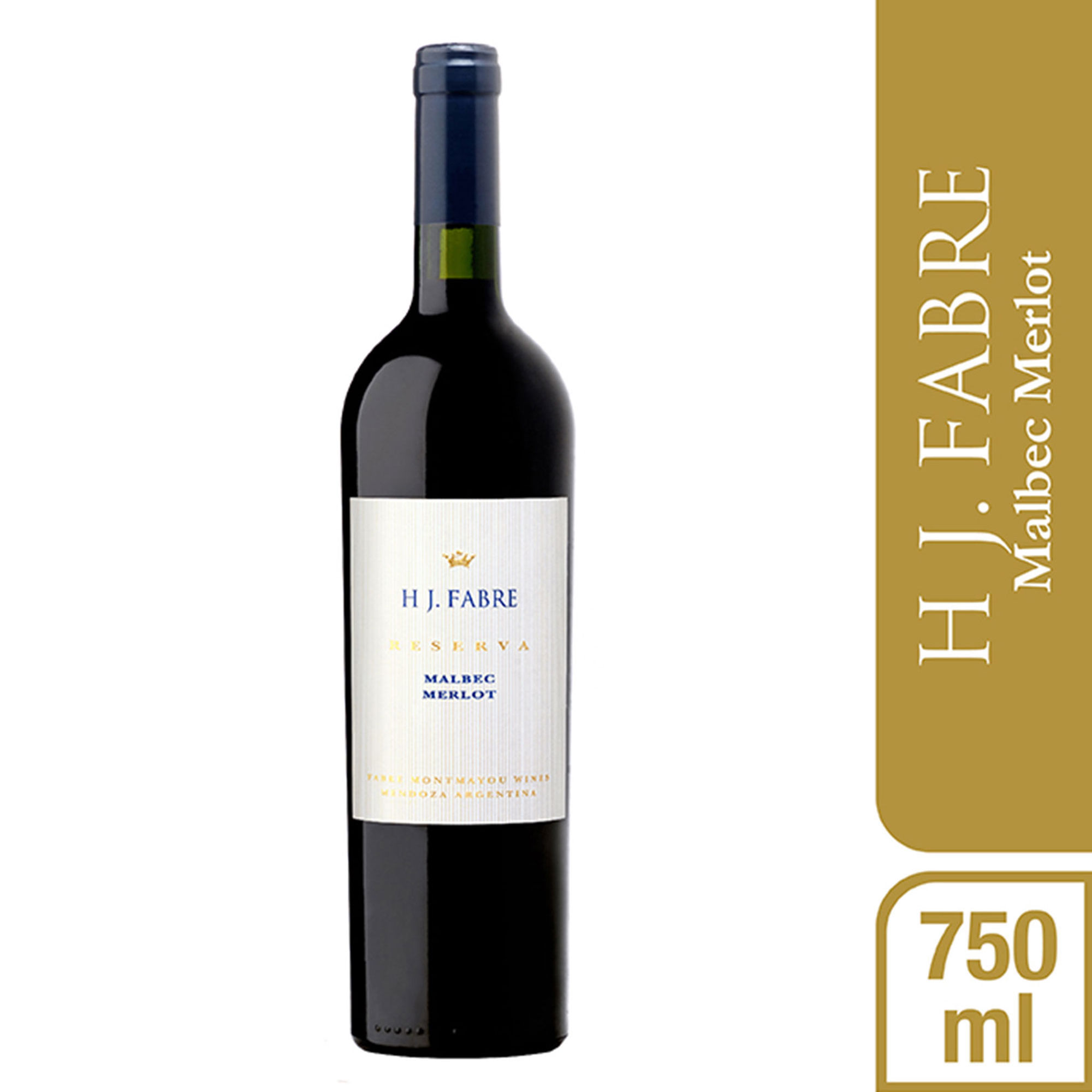Vino tinto Malbec Merlot H.J Fabre 750 ml