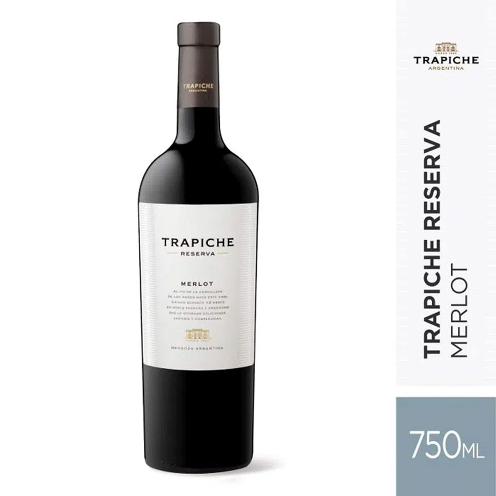 Vino tinto Merlot Reserva Trapiche 750 ml