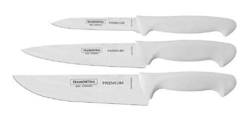Set De 3 Cuchillos Tramontina Premium Acero Inoxidable