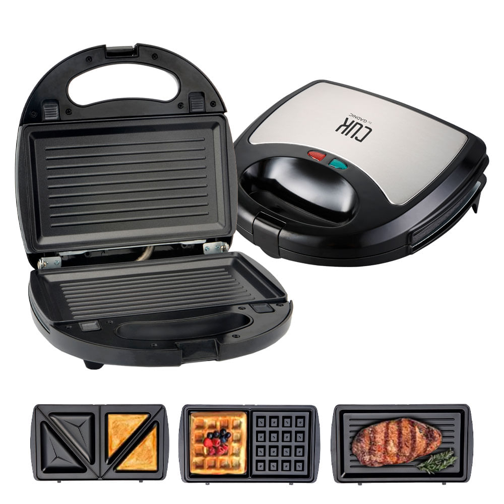 Sandwichera Waflera Cuk By Gadnic 3 En 1 750w Placas Desmontables