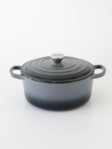 Cacerola Olla Con Asas 25cm Feuer Hierro Fundido Enlozado Gris