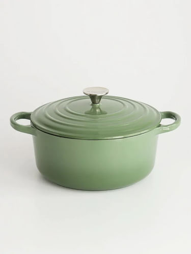 Cacerola Olla Con Asas 25cm Feuer Hierro Fundido Enlozado Verde