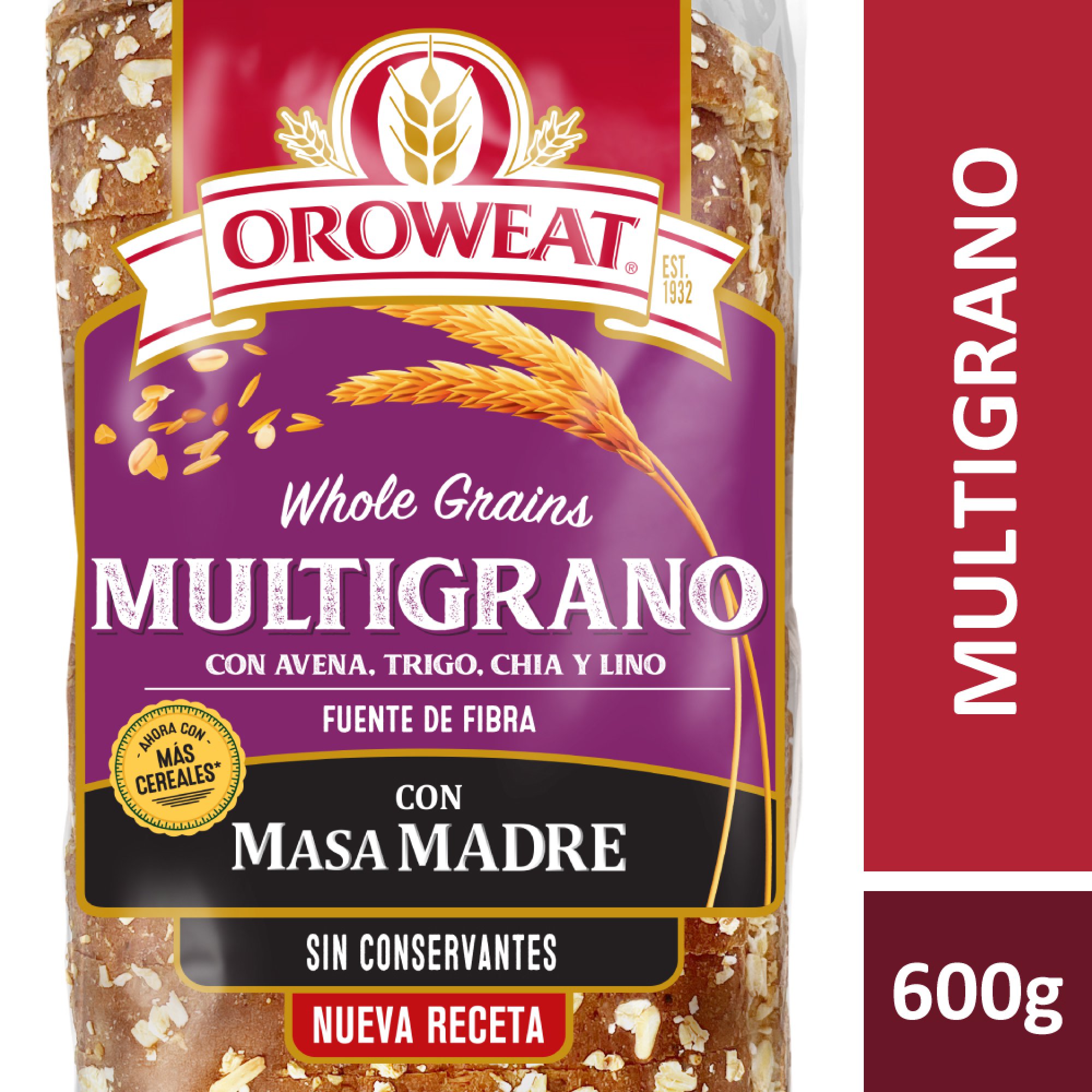 Pan Multigrano Oroweat 600 grs