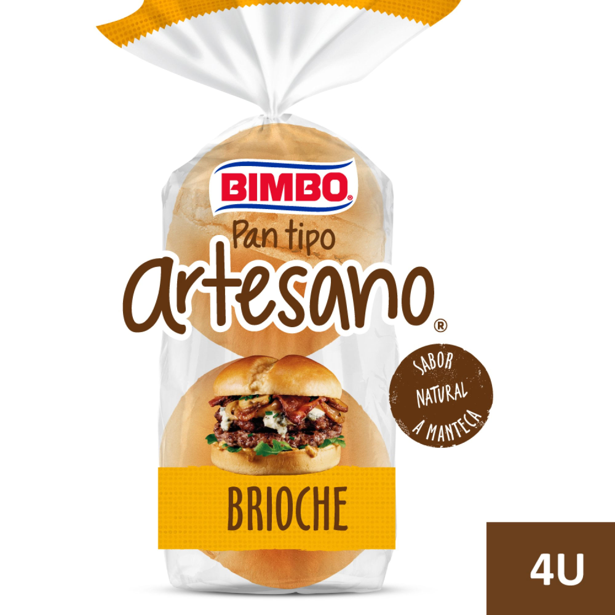 Pan De Hamburguesa Bimbo Artesano Brioche 240 G 4 U
