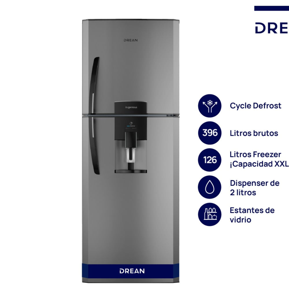Heladera Drean 396l Hdr400f41e Gris