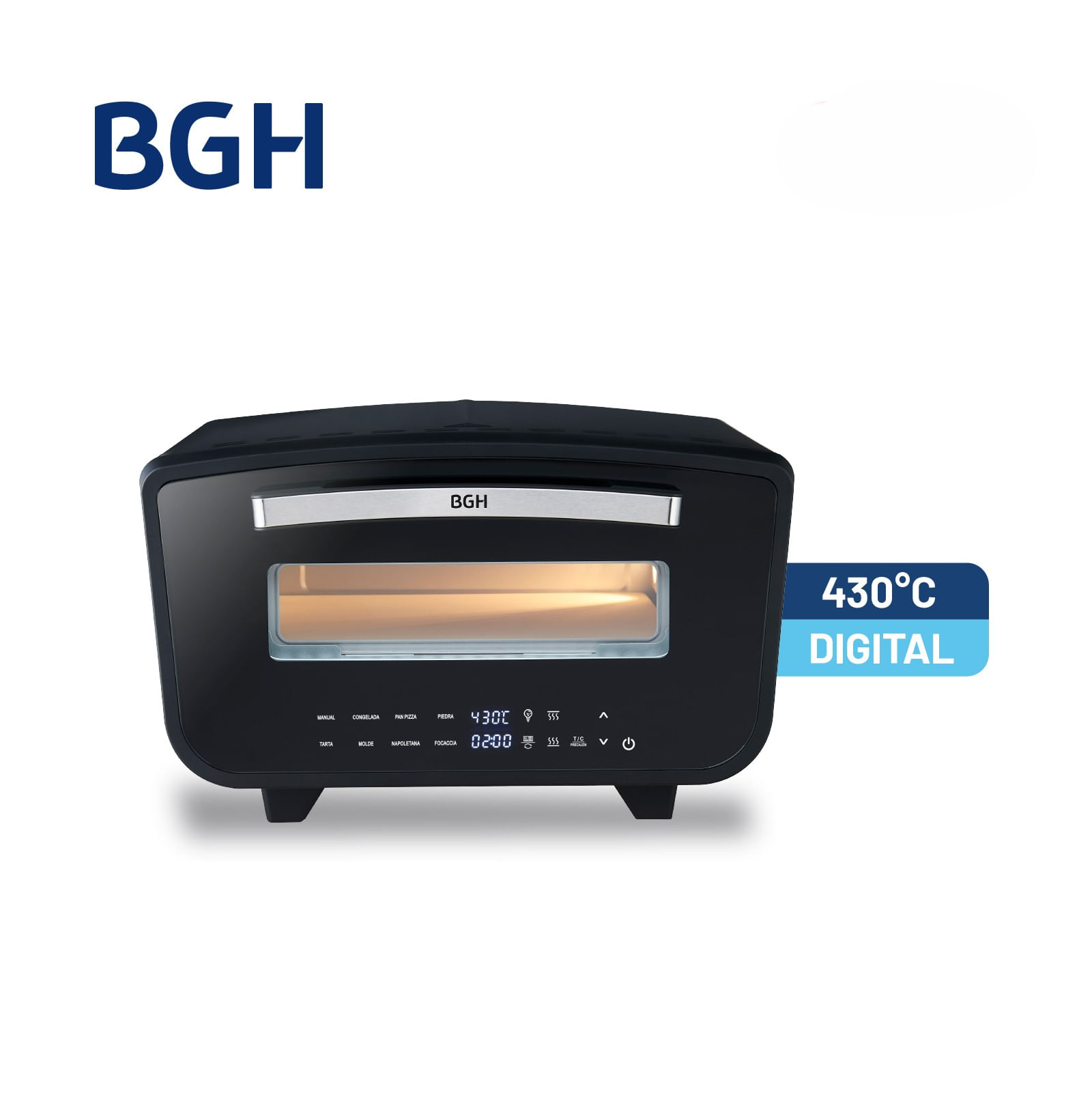 Horno EléCtrico Pizzero Bgh Digital Negro