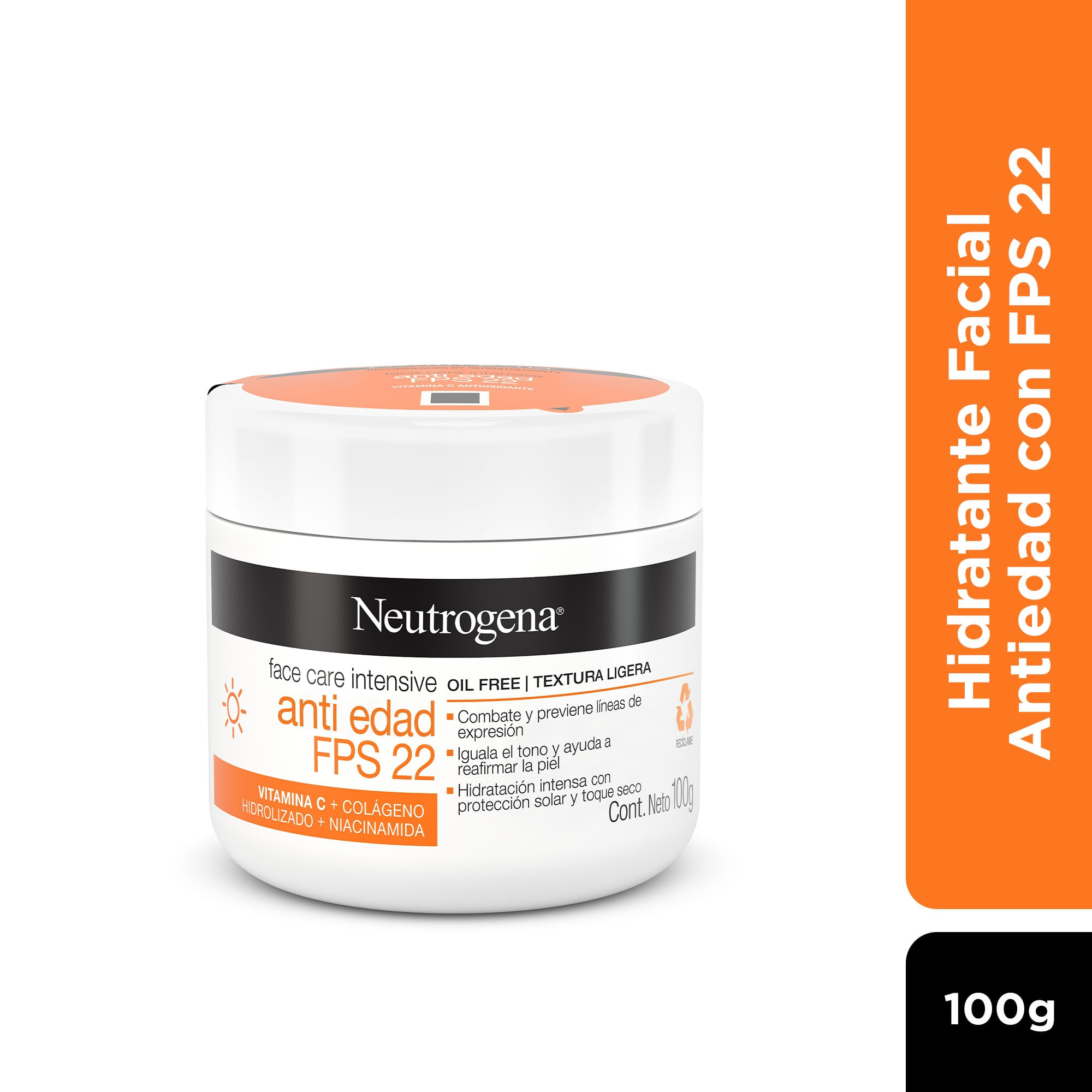 Crema antiedad Neutrogena face care intensive FPS 22 100 grs