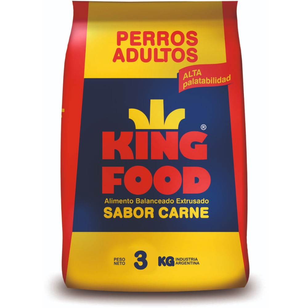 Alimento seco para perro Kingfood 3 kg. adultos carne
