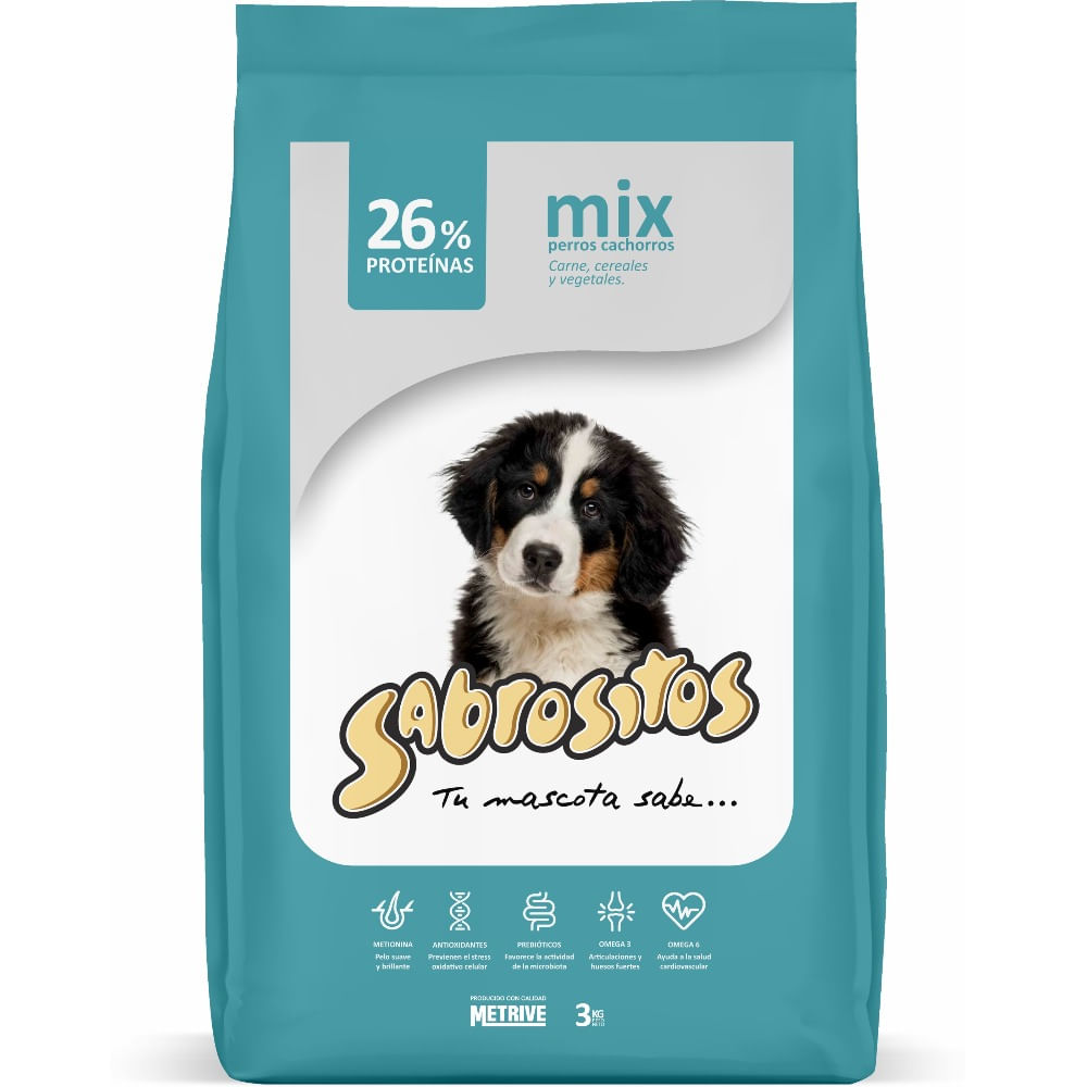 Alimento seco para perro Sabrositos cachorro carne, pollo y  vegetales 3 Kg