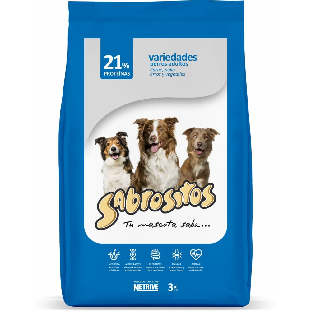 Alimento seco para perro Sabrositos adulto variedades 3 kg