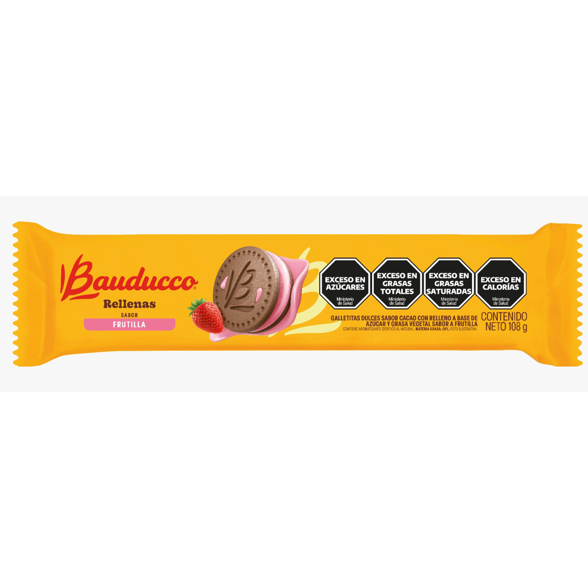 Galletitas rellenas de frutilla Bauducco 108 grs