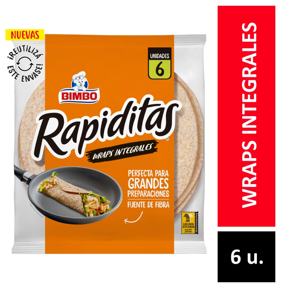 Rapiditas Bimbo Wraps Integrales en bolsa 6 uni