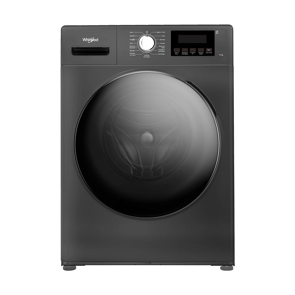 Lavarropas Inverter Frontal Whirlpool Wnq07ab 7kg 1200rpm Gris Oscuro