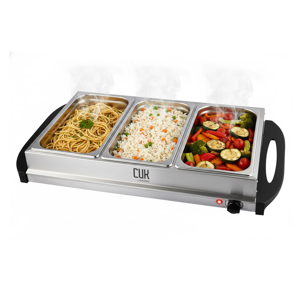Bufetera EléCtrica Cuk By Gadnic 300w Mantenedor De Comida Caliente 3 Bandejas 2 5 Litros