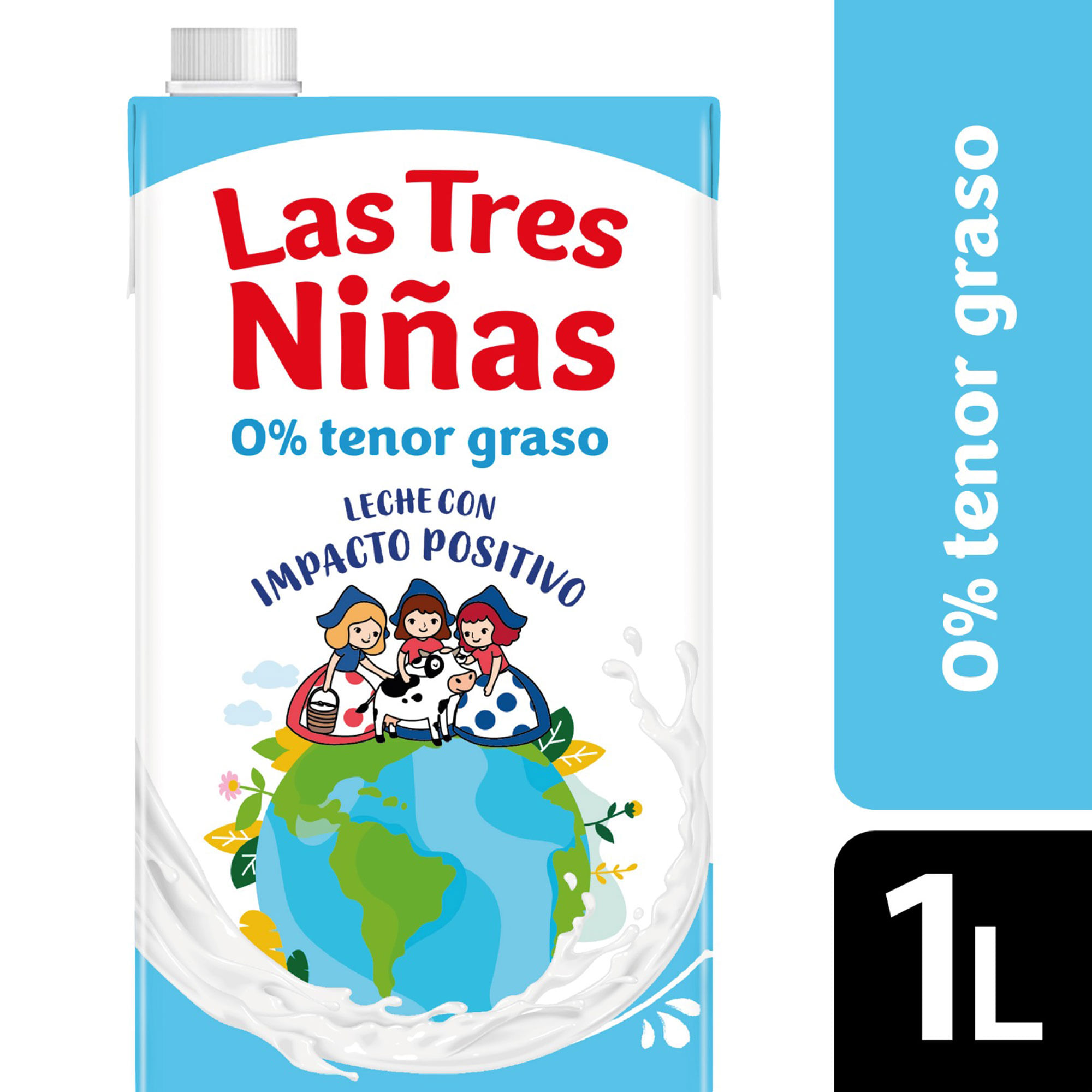 Leche descremada larga vida Las Tres Niñas 1 l.