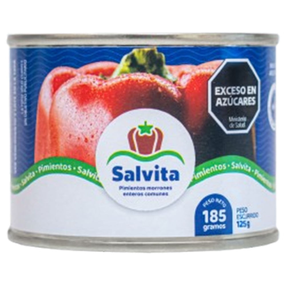 Pimientos enteros rojo Salvita enlatado 185 grs