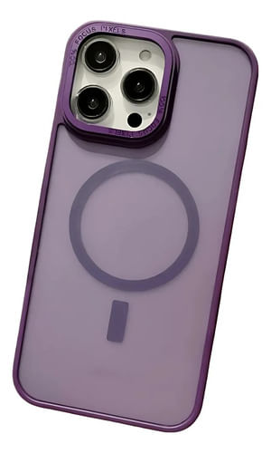 Funda Matte Cromada Violeta Maagnetica Compatible Con Iphone 15 Pro Max