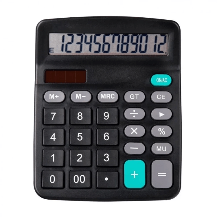 Calculadora De Escritorio Dehuka Con Botones Grandes 12 Dígitos Negra