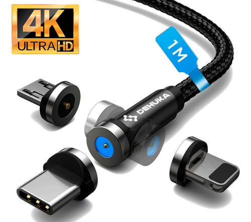 Dehuka Cable Usb MagnéTico 3 En 1 Micro Usb C