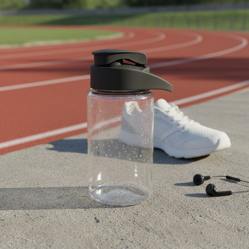 Botella De Agua Deportiva Dehuka Dakar 400ml Negro - Compacta - Tapa A Rosca - Ideal Para Gym Y Running