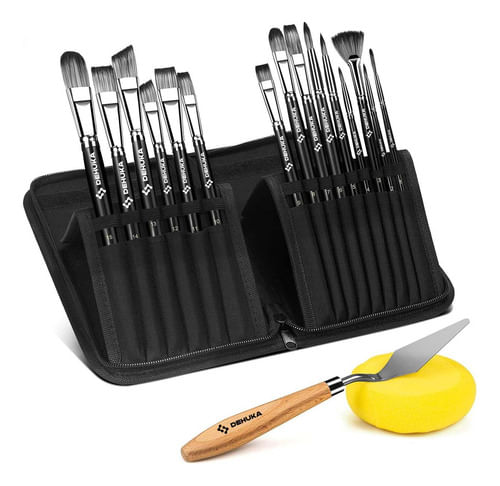 Set X17 Pinceles Brochas Dehuka Arte Acrílico Oleo Acuarela
