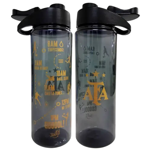 Botella De Agua Deportiva Dehuka Dakar 750ml Negro - Afa Oficial - Termo Mano Libre - Tapa Rebatible - Hincha