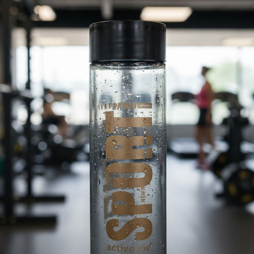 Botella De Agua Deportiva Dehuka Geo 500ml Total Black, Gris, Tapa Lisa, Diseño Minimalista, Libre De Bpa