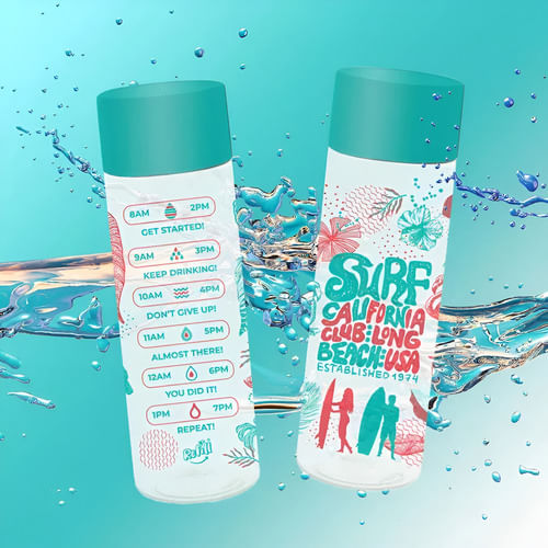 Botella Agua Dehuka 600ml Deportiva Con Pico Y Asa Bpa Free - Turquesa Tropical