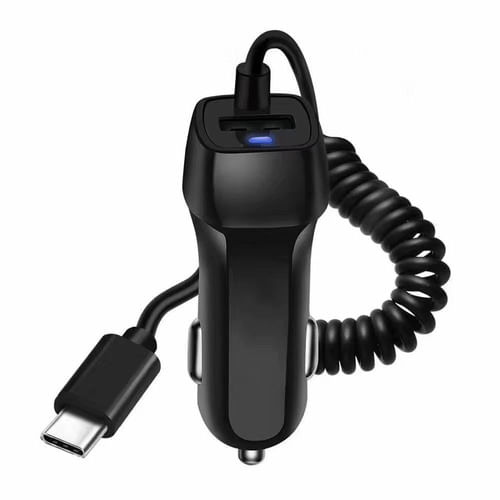 Cargador Dehuka Auto 24w | Usb Y Type-C | Cable RetráCtil | Carga RáPida Qc3.0 | Compatible Con Iphone Y Android