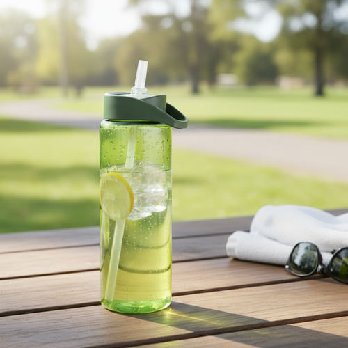 Botella De Agua Deportiva Dehuka 750ml Verde - Gran Capacidad - Translúcida - Ideal Deporte