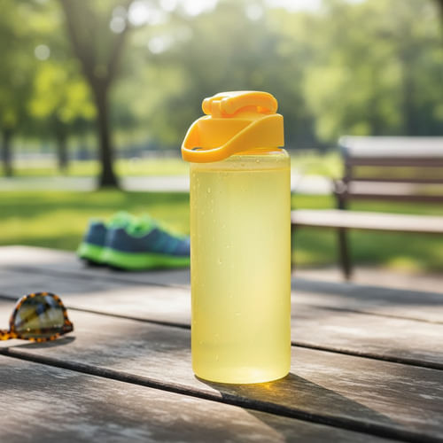 Botella De Agua Deportiva Dehuka Dakar 750ml Amarilla - Color Brillante - Tapa A Rosca - Gran Capacidad