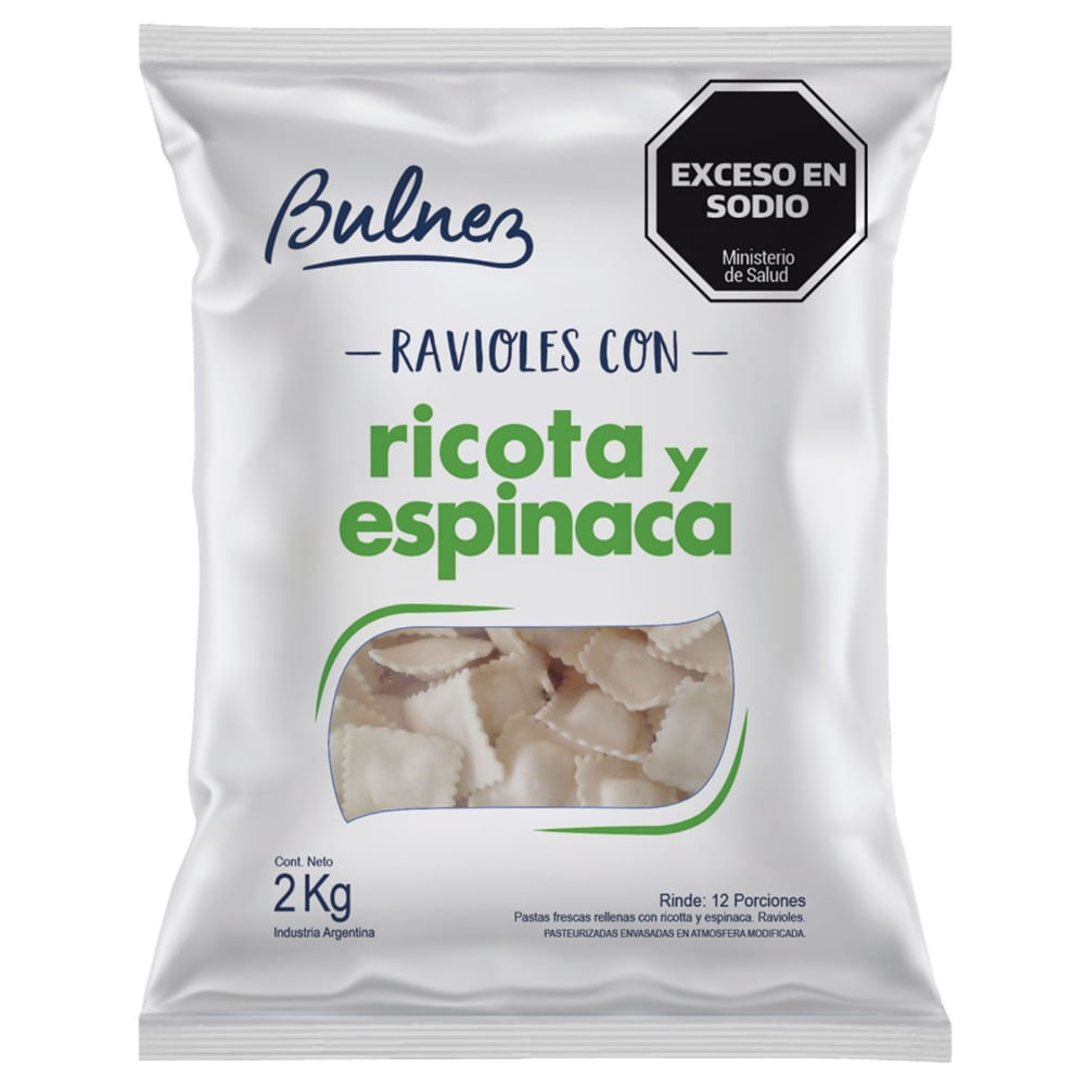 Ravioles Bulnez ricota y espinaca 2 kg