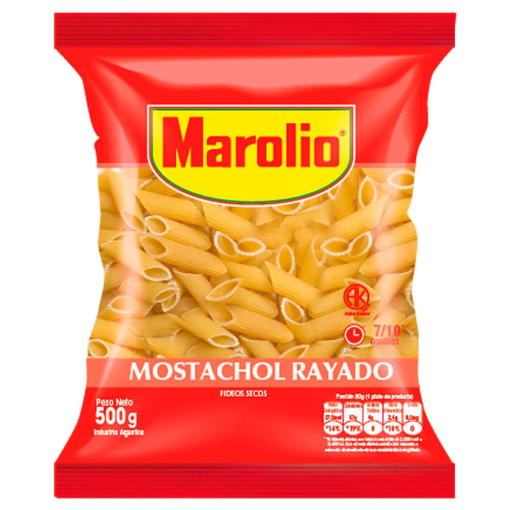 Fideos mostachol Marolio 500 g.