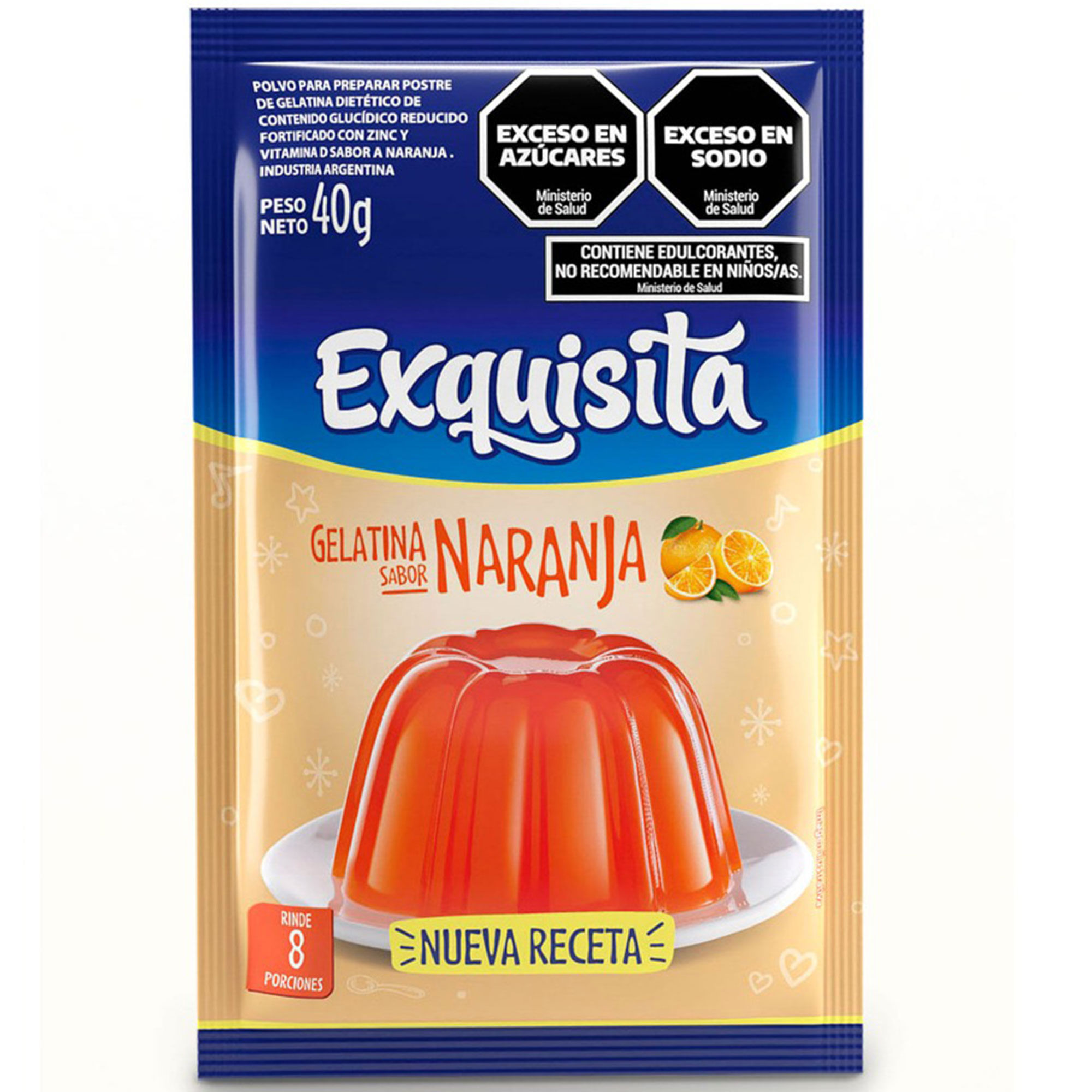 Gelatina Exquisita de naranja 40 g.