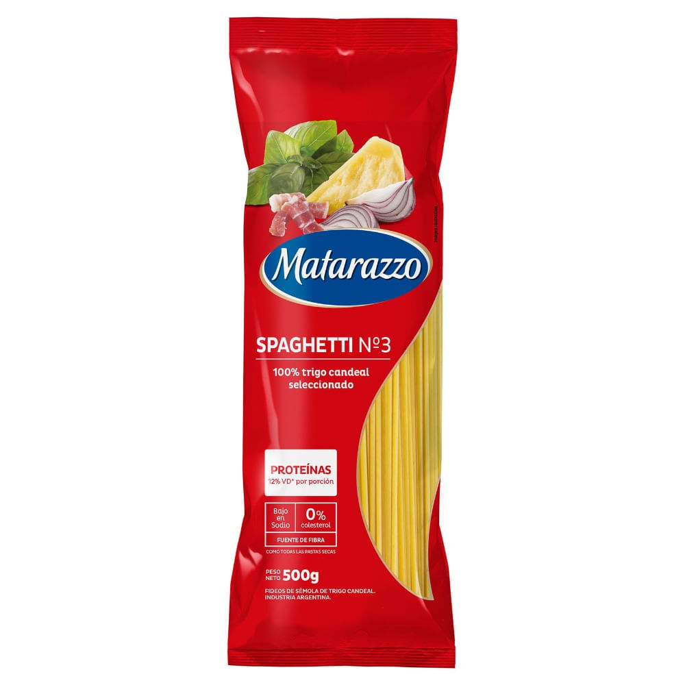 Fideos spaghetti N3 Matarazzo 500 g.