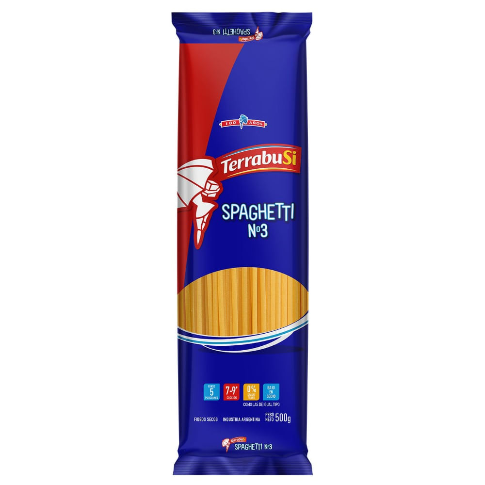 Fideos spaghetti N3 Terrabusi 500 g.