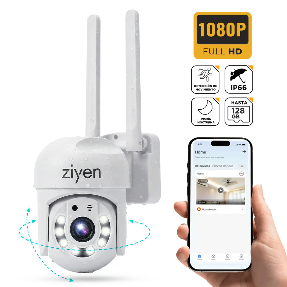 CáMara De Seguridad Ip Ziyen Zx39 Wifi Exterior 2mp Ptz