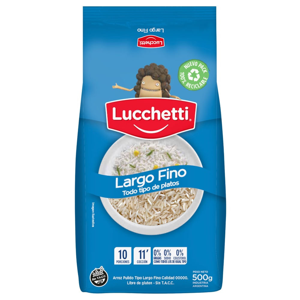 Arroz largo fino 00000 Lucchetti 500 g.