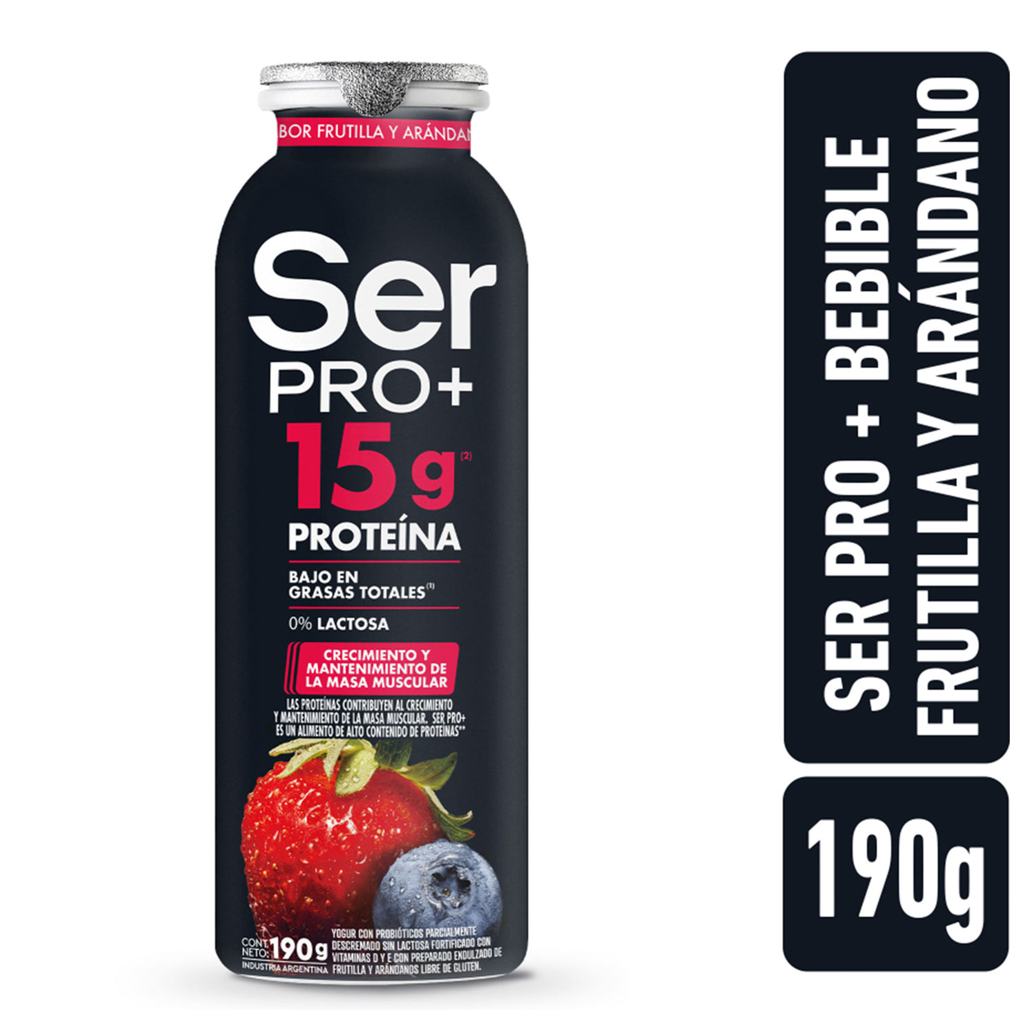 Yogur Bebible Ser Pro+ Con Proteínas Frutilla Y Arándanos 190 G