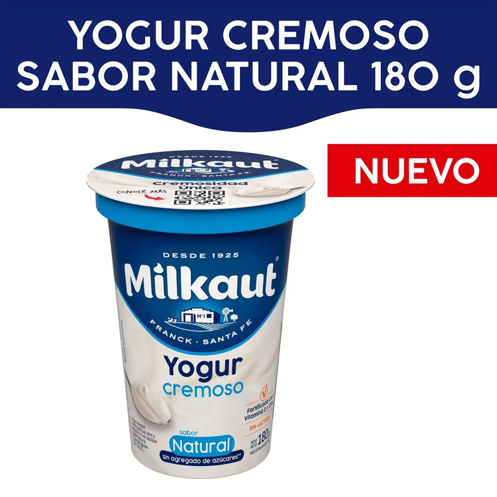 Yogur Cremoso Milkaut Natural 180 G