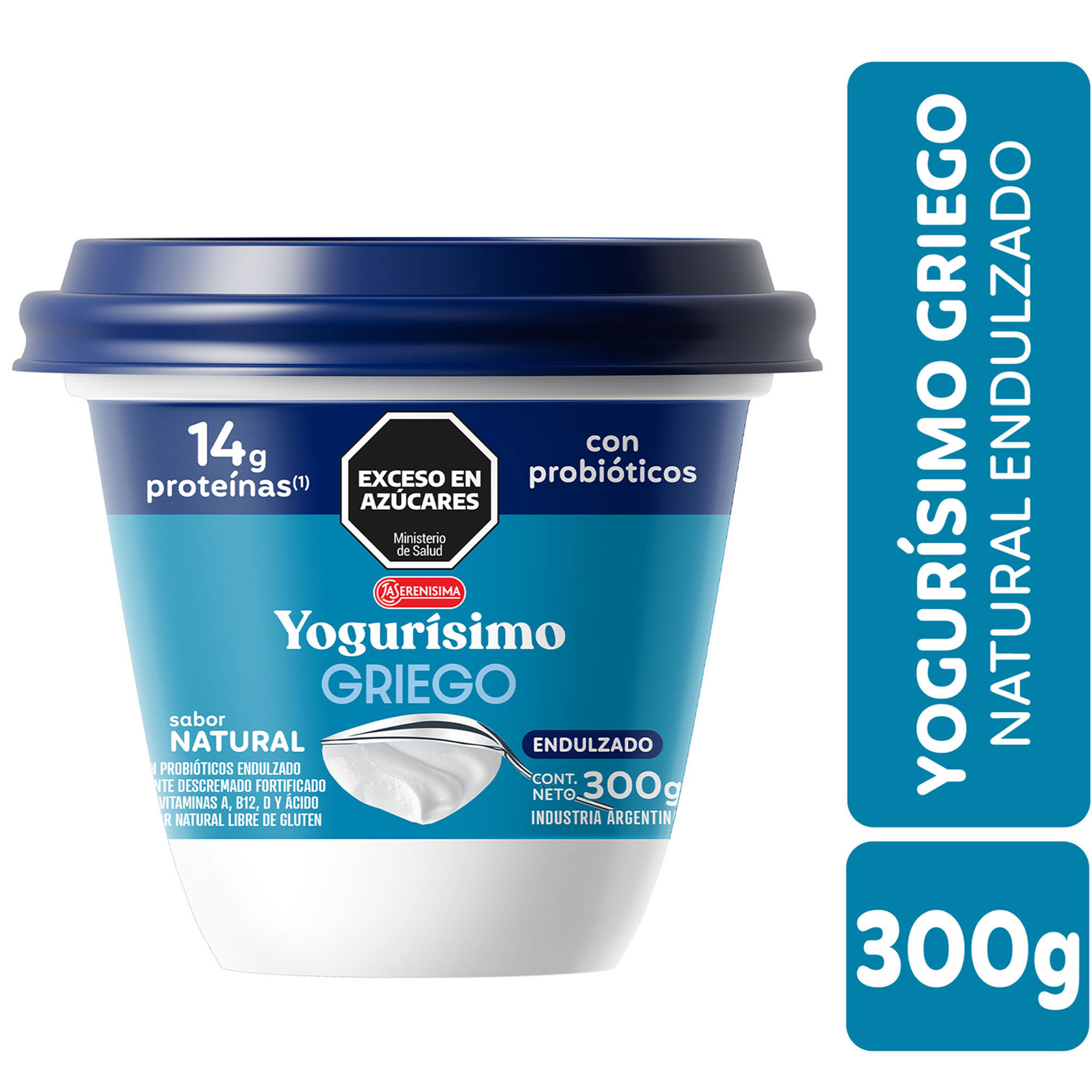 Yogur Griego Yogurísimo Natural Endulzado 300 G