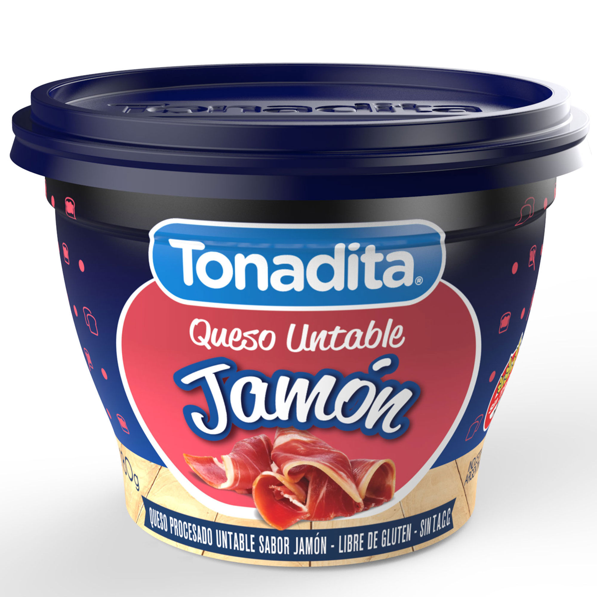 Queso Untable Tonadita Jamón 180 G